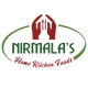 Logo of Nirmala's Home Kitchen Foods with hands holding cutlery on a transparent background