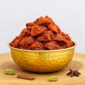 Tender mutton pieces with spices in fresh pickle
